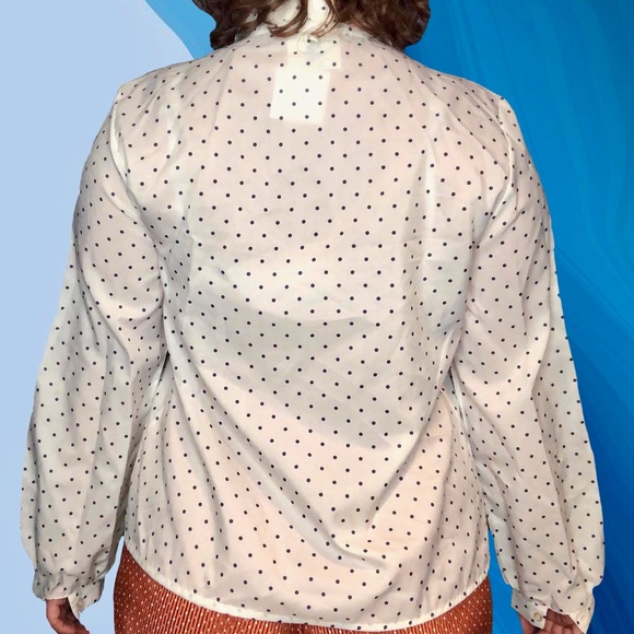 White and Navy Polka Dot Amari Blouse - Picture 2 of 2